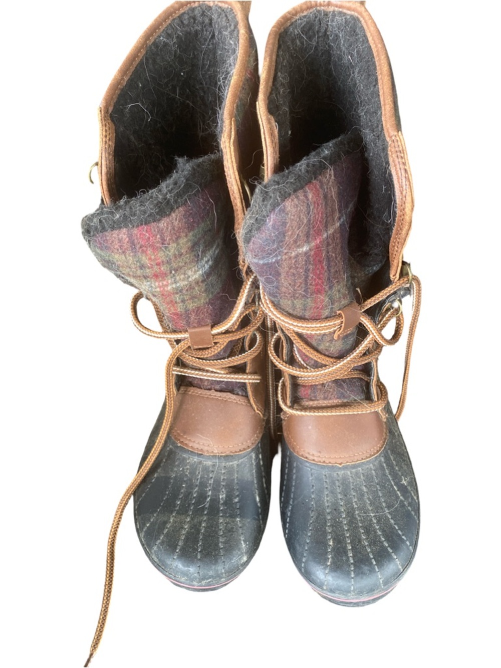 Women's Brown & Black Insulated Winter Lace-Up Boots